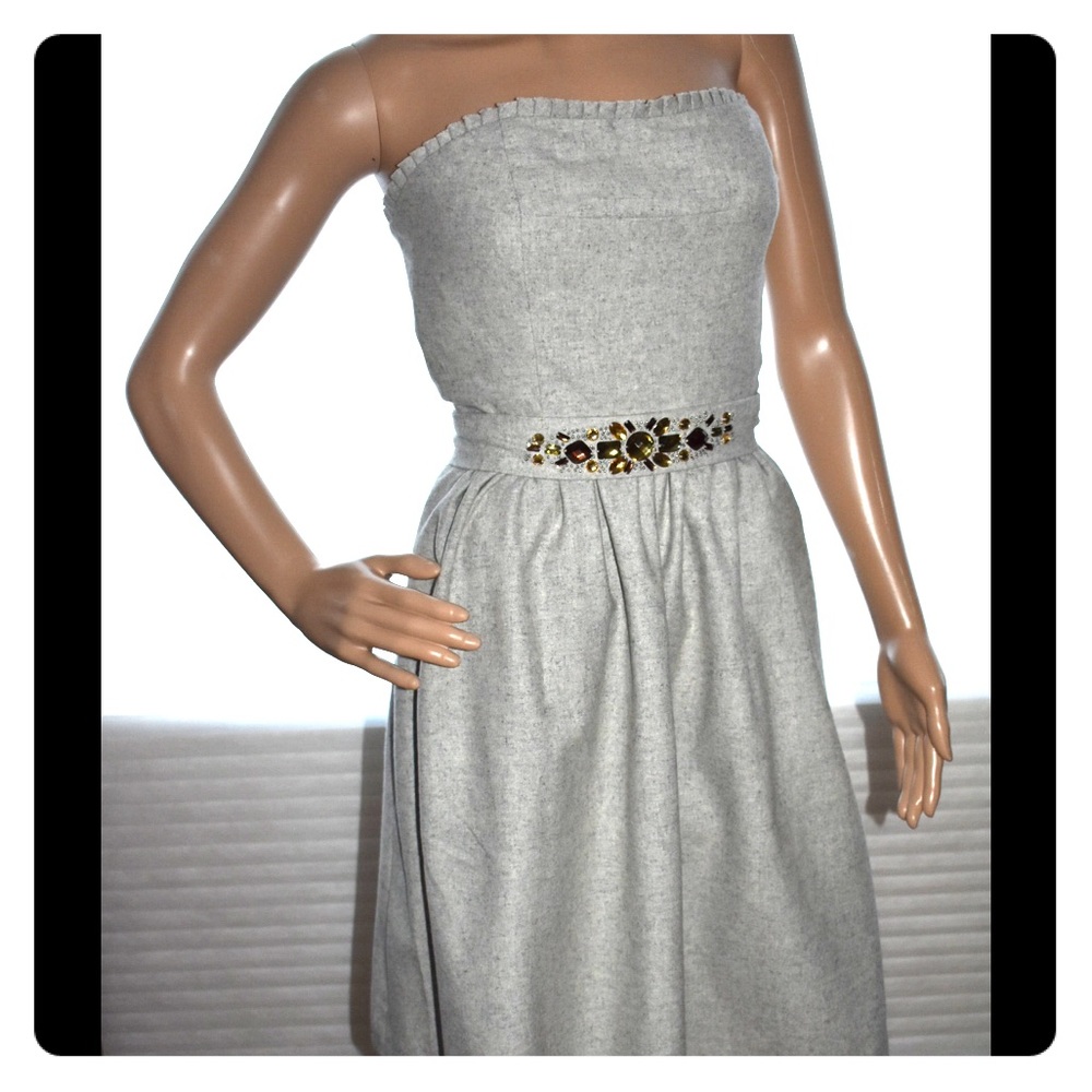 Banana Republic strapless gray dress
